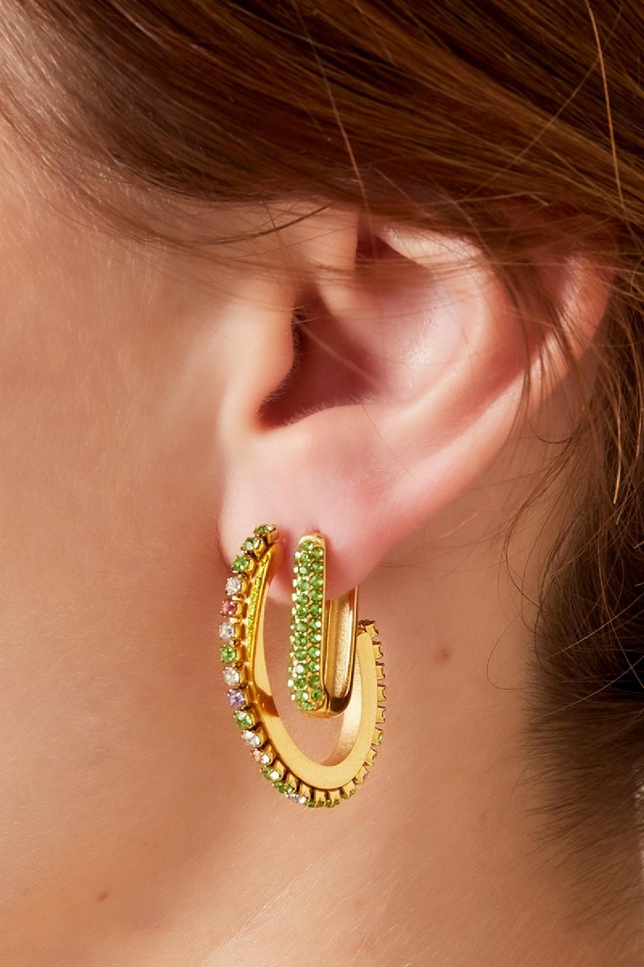 Earrings Shimmer Spark Gold Color Stainless Steel Picture4